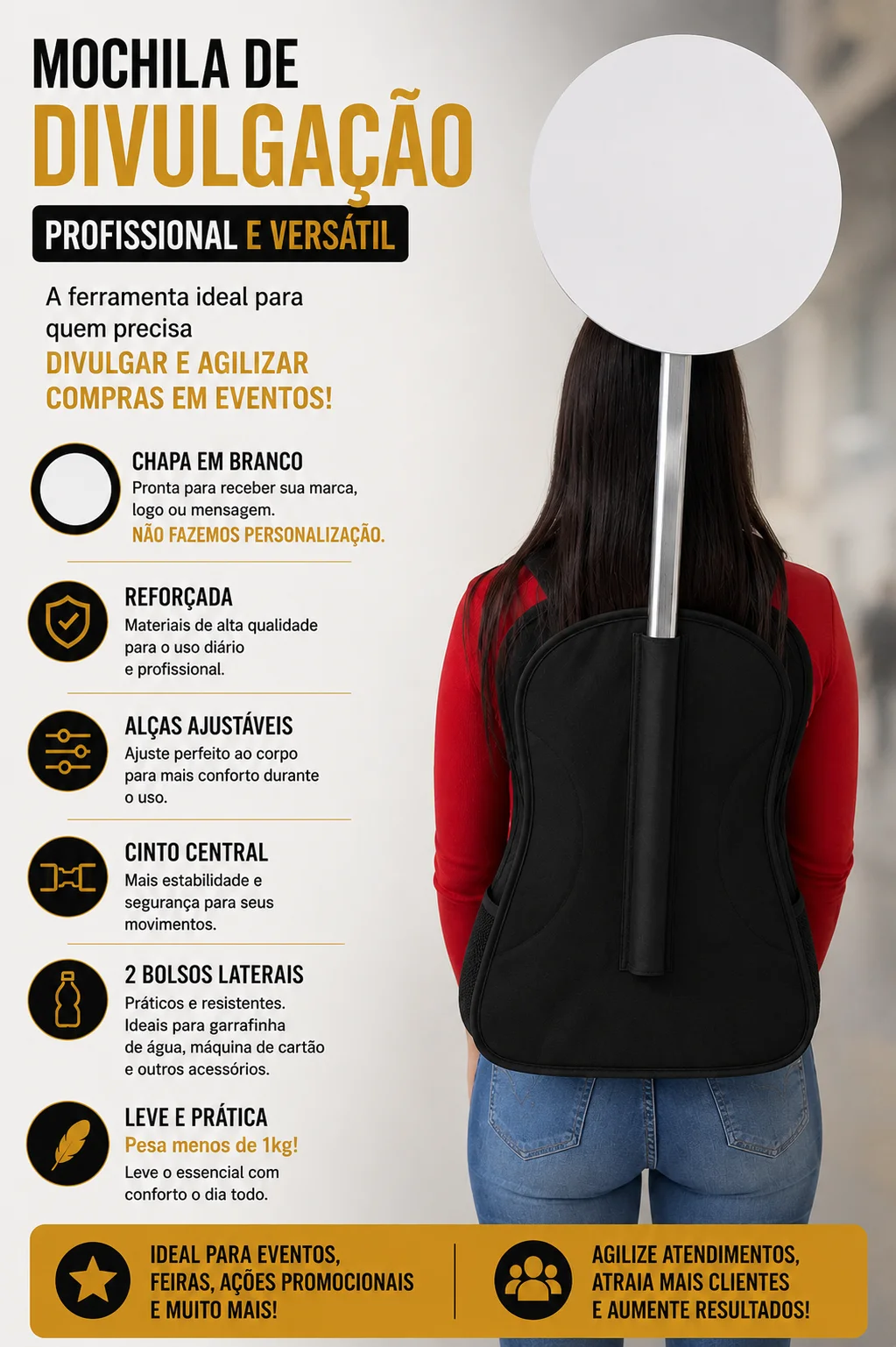 Bolsos laterais da mochila pirulito