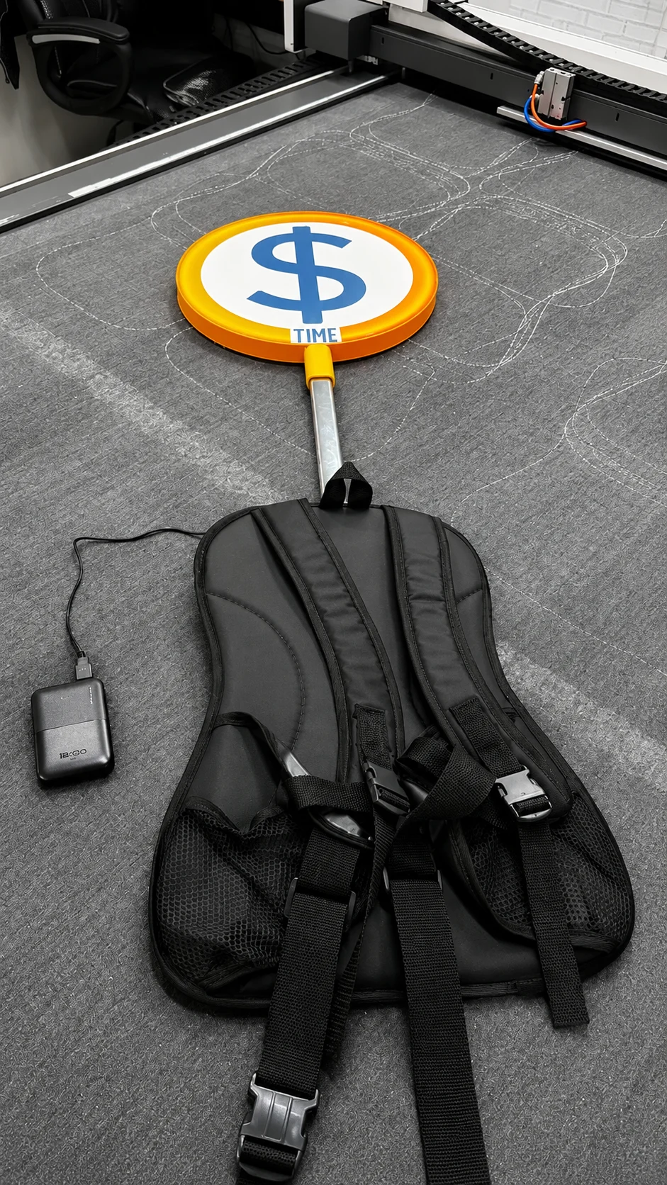 Mochila pirulito com iluminação LED e bateria