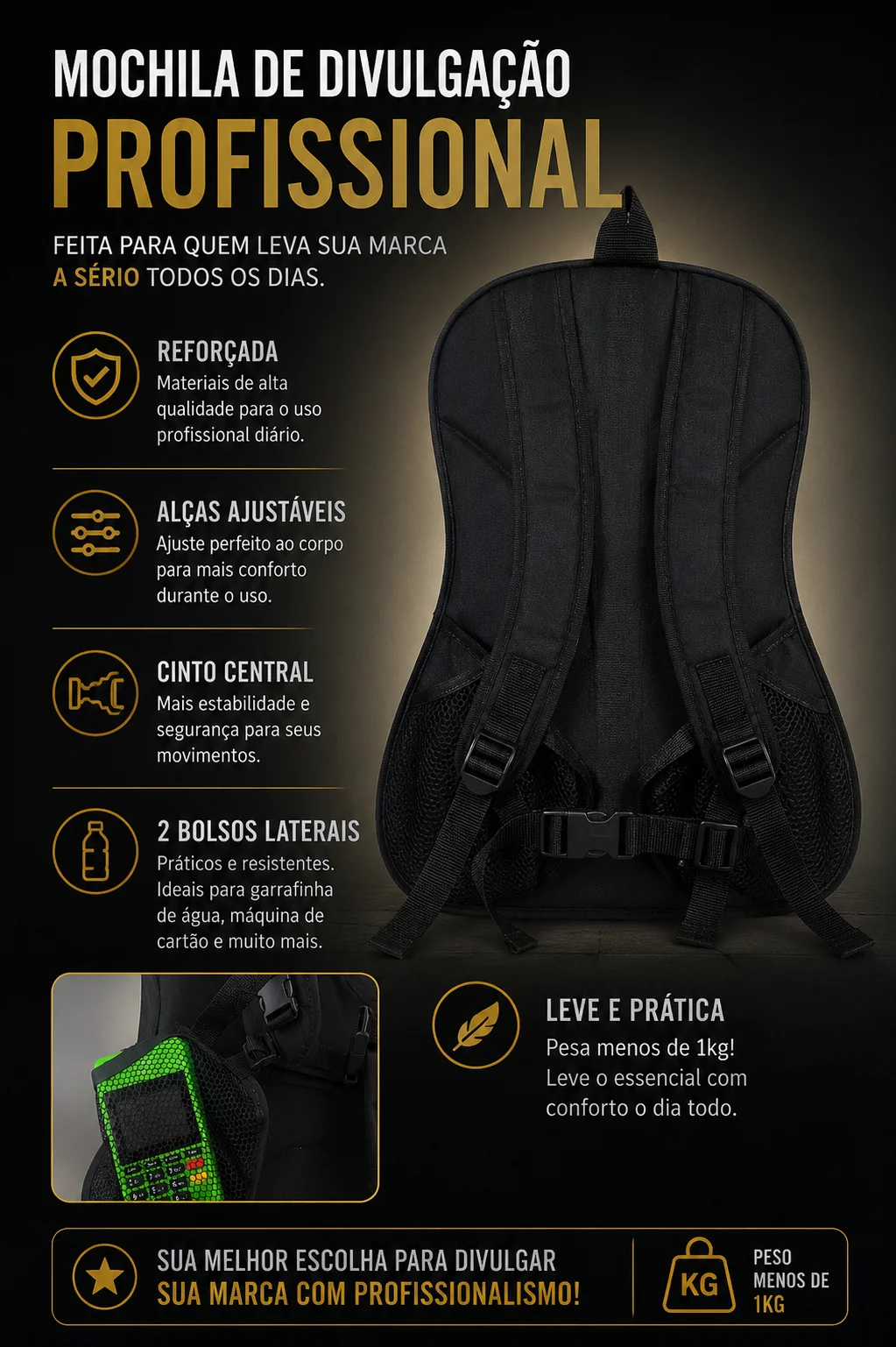 Detalhe do tecido Nylon 600 da mochila pirulito