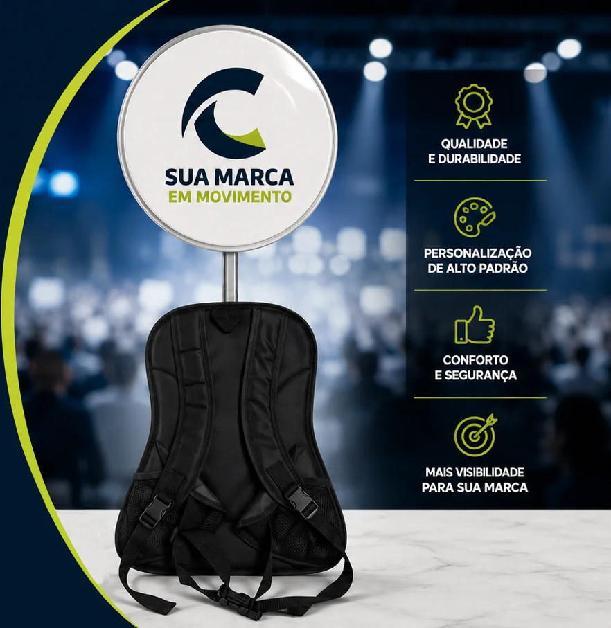 Mochila pirulito profissional em ação promocional
